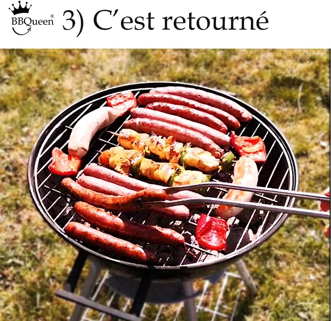 Grillup Pince Barbecue INOX à roulettes - Fabriqué en France