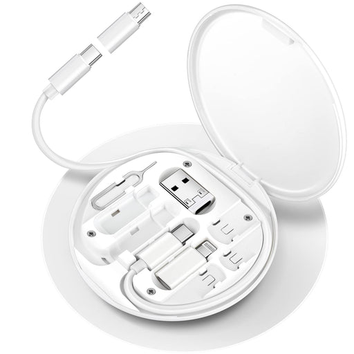 HESIMING Kit d’adaptateur de câble de charge multiple, USB C vers Micro USB/Lightning/USB A, peut être utilisé comme support de téléphone (blanc) - Innova